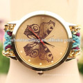 Fashion Handmade Braided Ladies Quartz Thread butterfly Watch Geneva Bracelet Watch